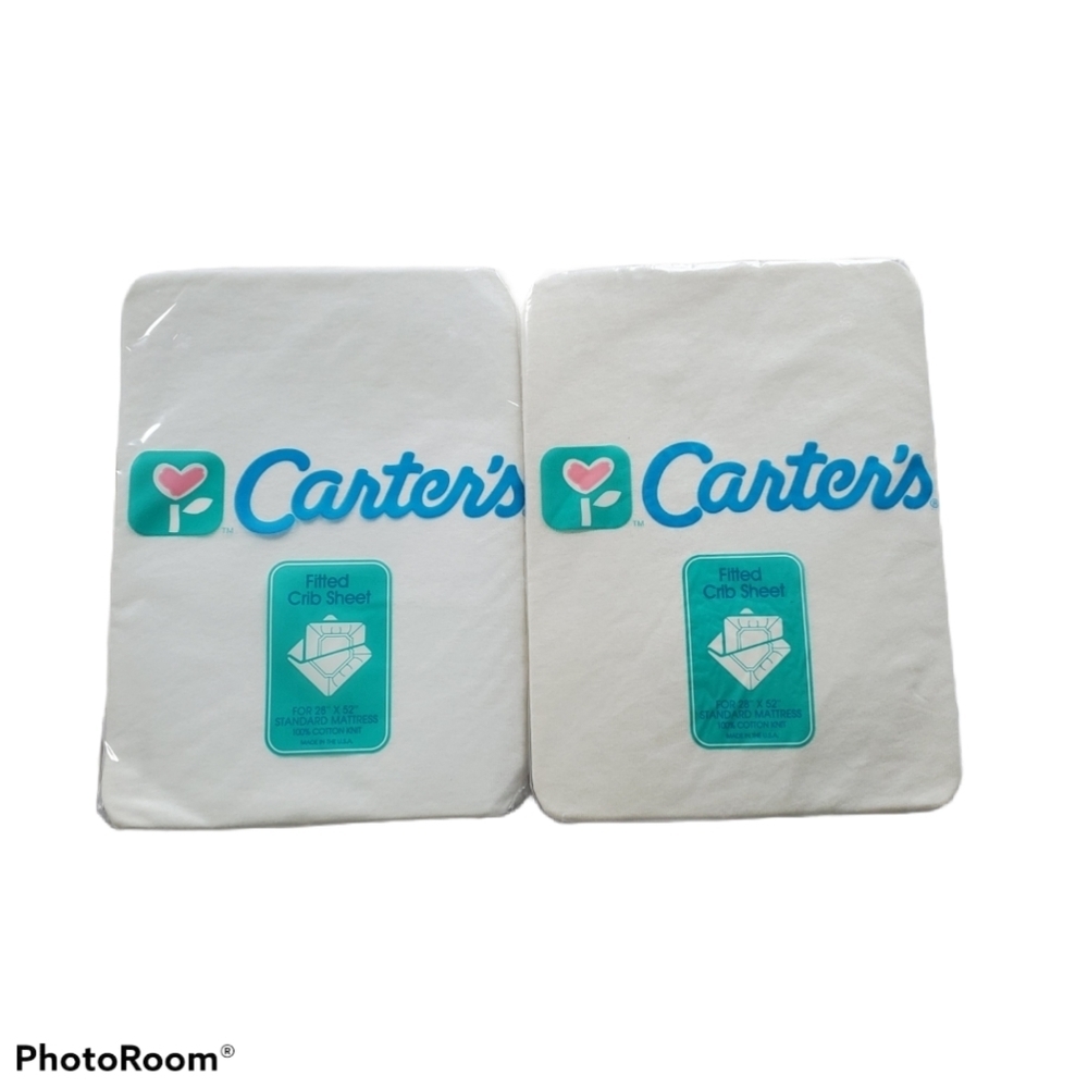2 NEW Vintage Carters Cotton Fitted Crib Sheets